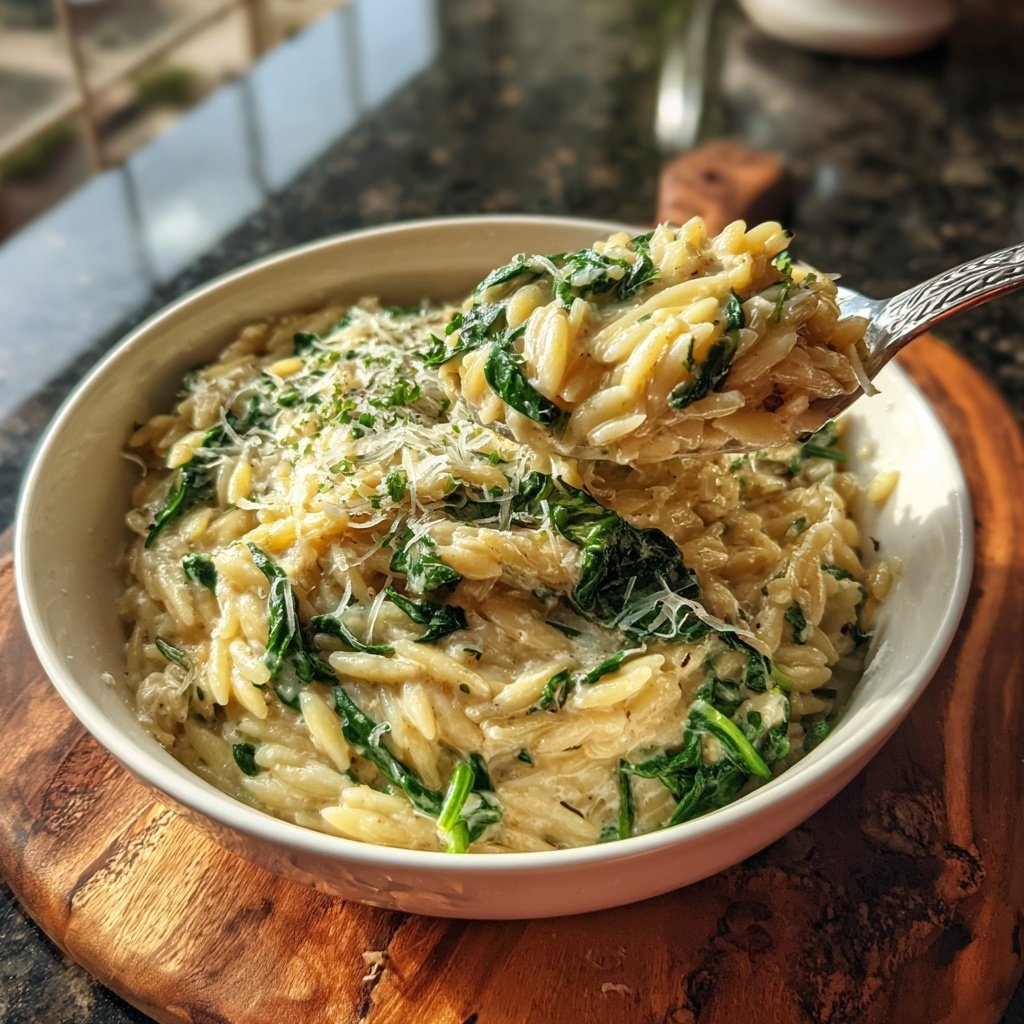 Creamy Spinach Orzo