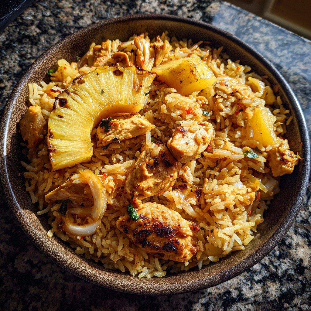 One Pan Chicken And Rice With Pineapple