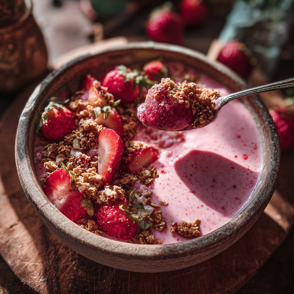 Strawberry Cheesecake Smoothie Bowl