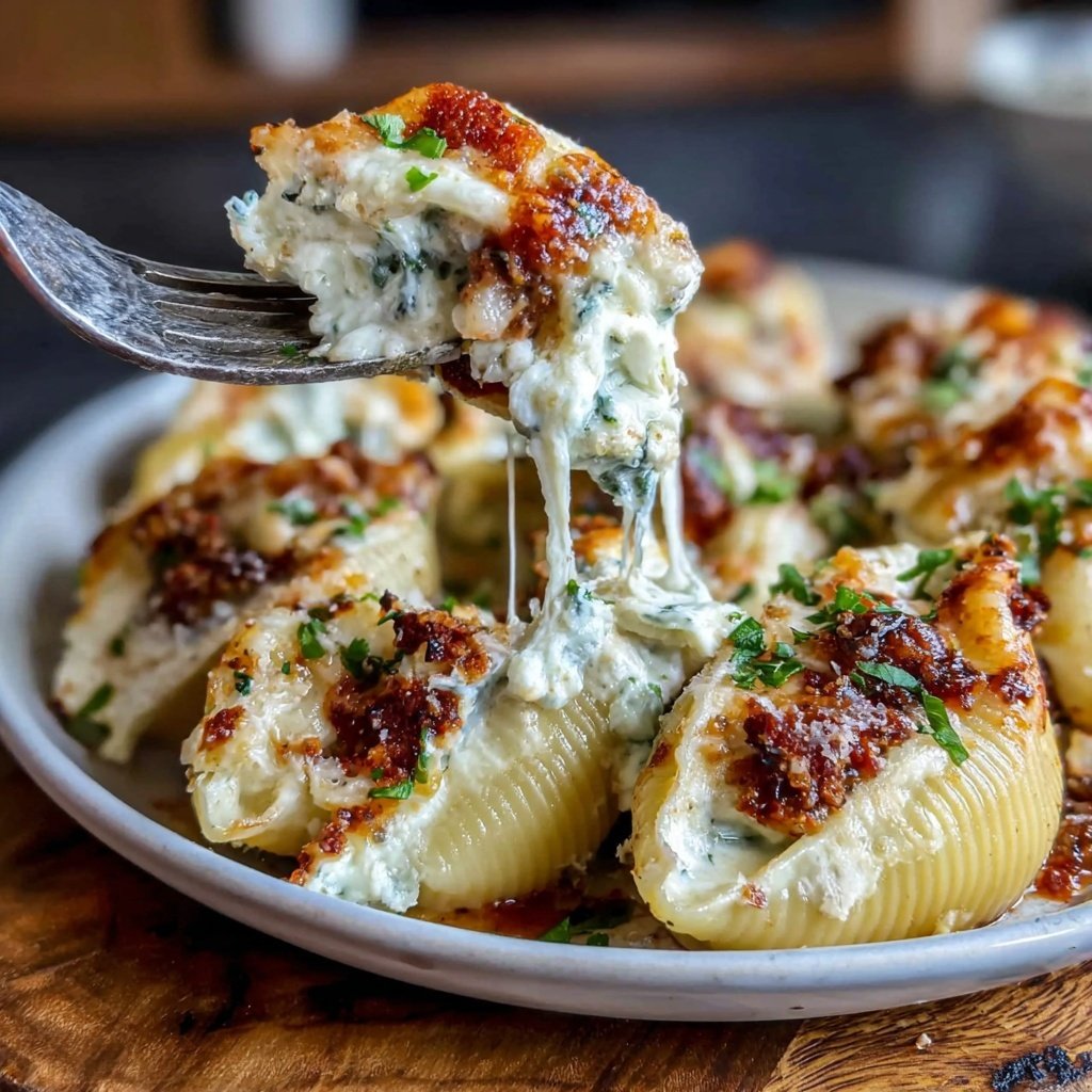Ground Beef And Spinach Stuffed Shells