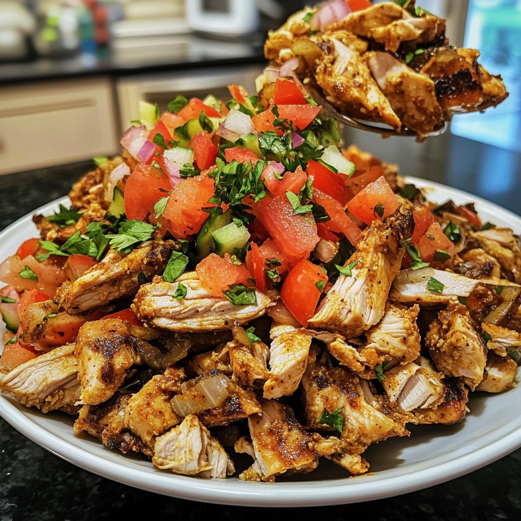 Spicy Crockpot Chicken Shawarma Bowls