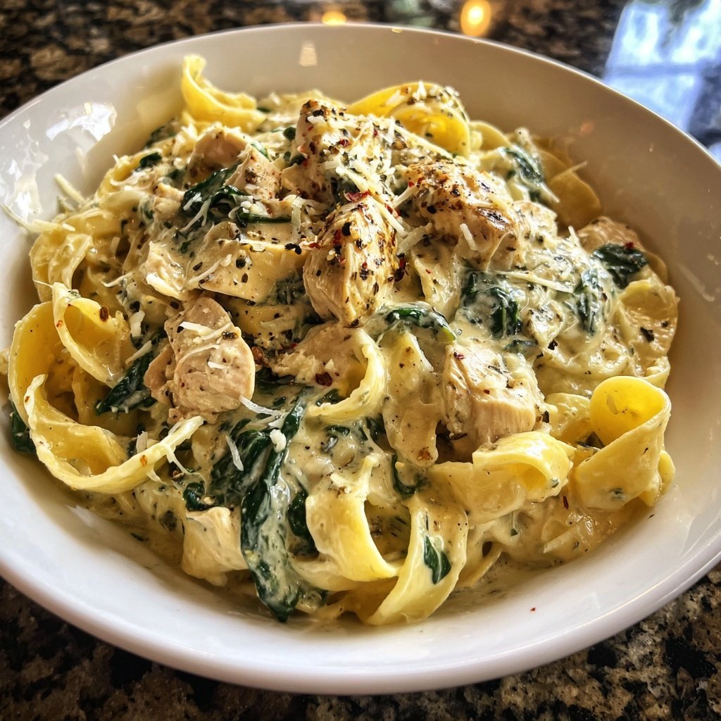 Creamy Spinach Chicken Pasta