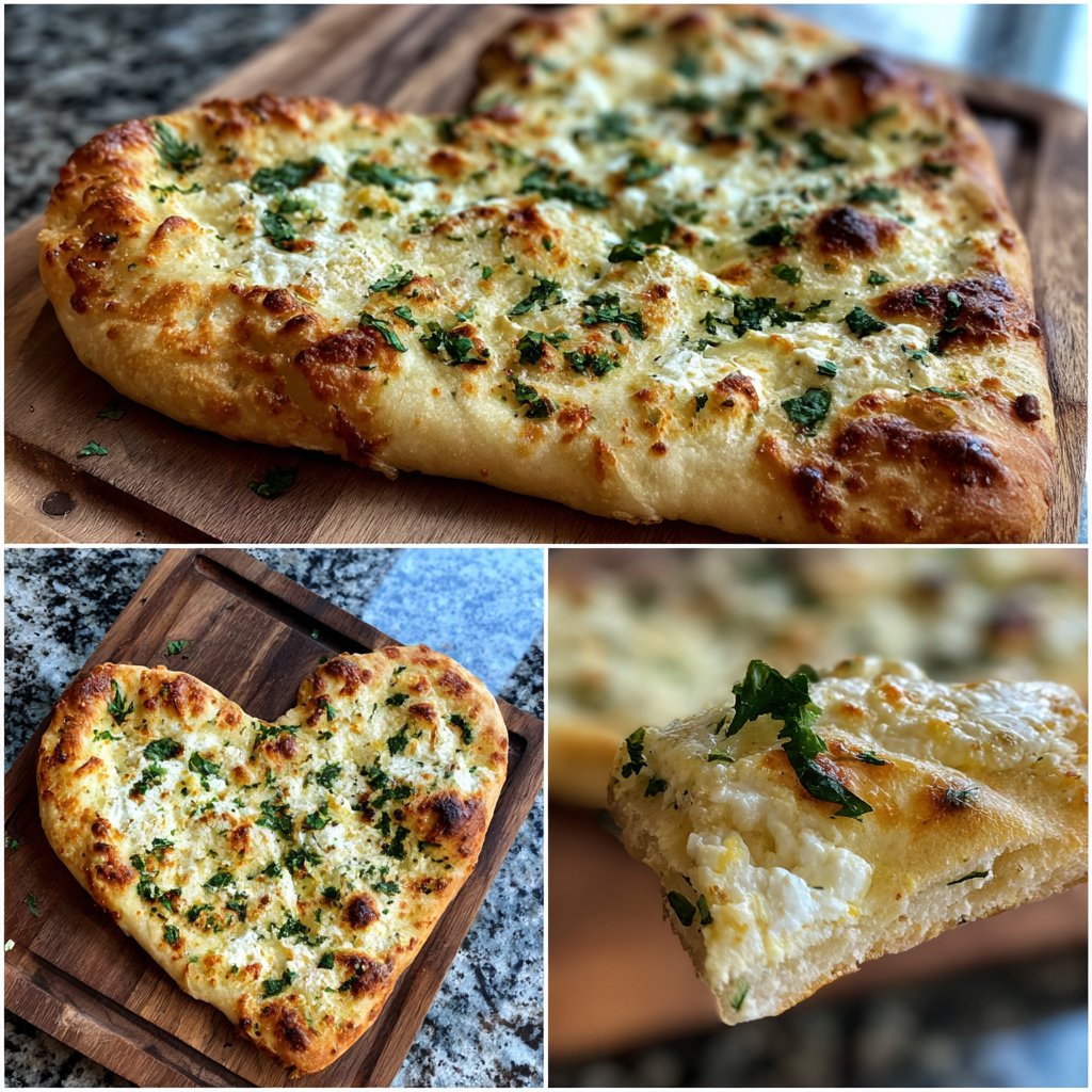 Heart-Shaped Flatbread with Ricotta and Herbs