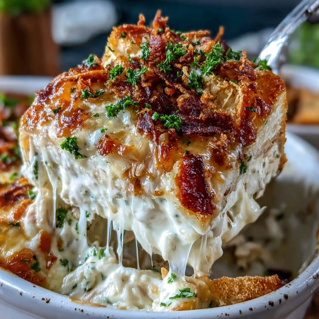 Rotisserie Chicken Alfredo Bake