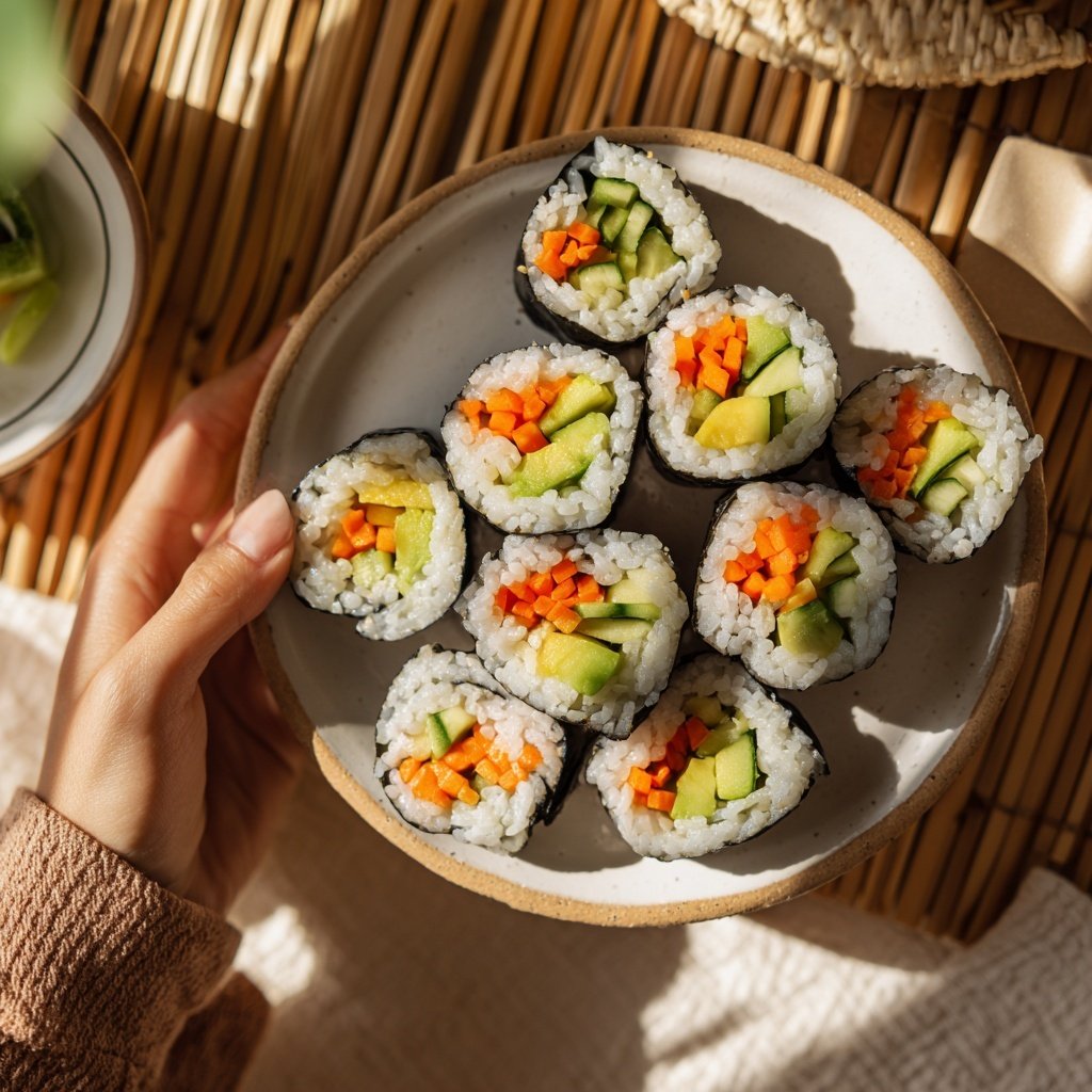 Healthy Lunch Vegetable Sushi Rolls