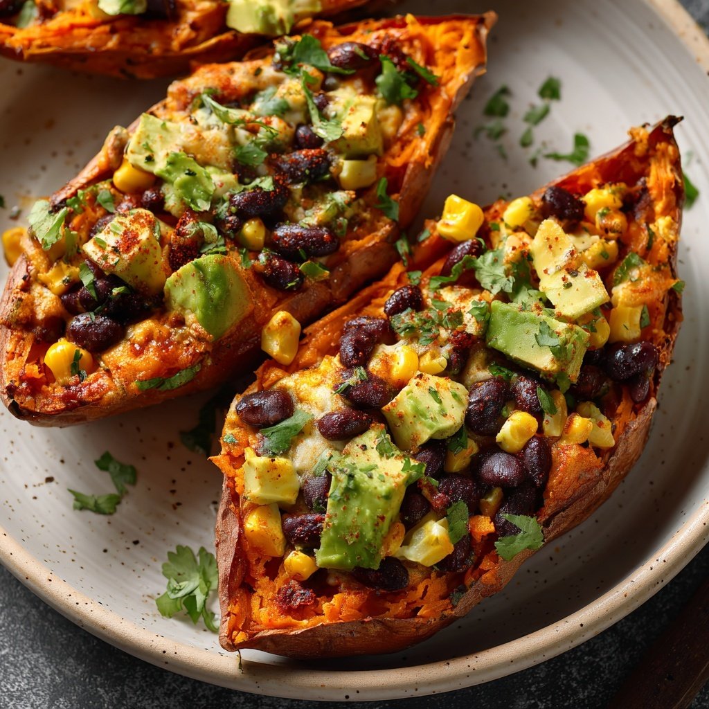 Healthy Baked Sweet Potato Boats