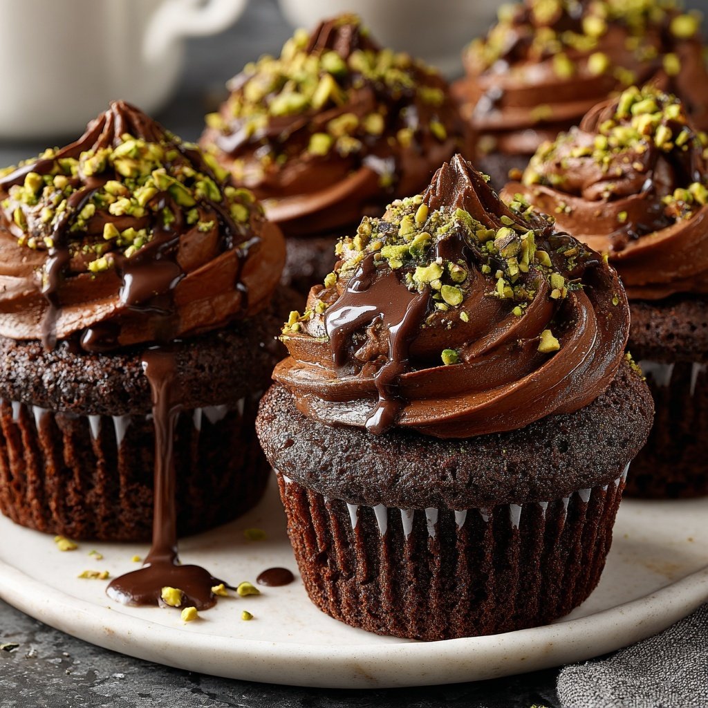 Chocolate Pistachio Cupcakes